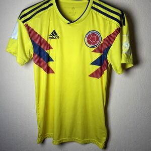 adidas Colombia 2018 World Cup Home Football Soccer Jersey Kit Small Yellow S